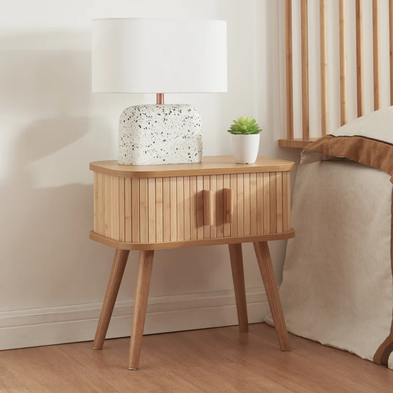 Sidobord Nordkapp 48x30x45 cm bambu [en.casa]