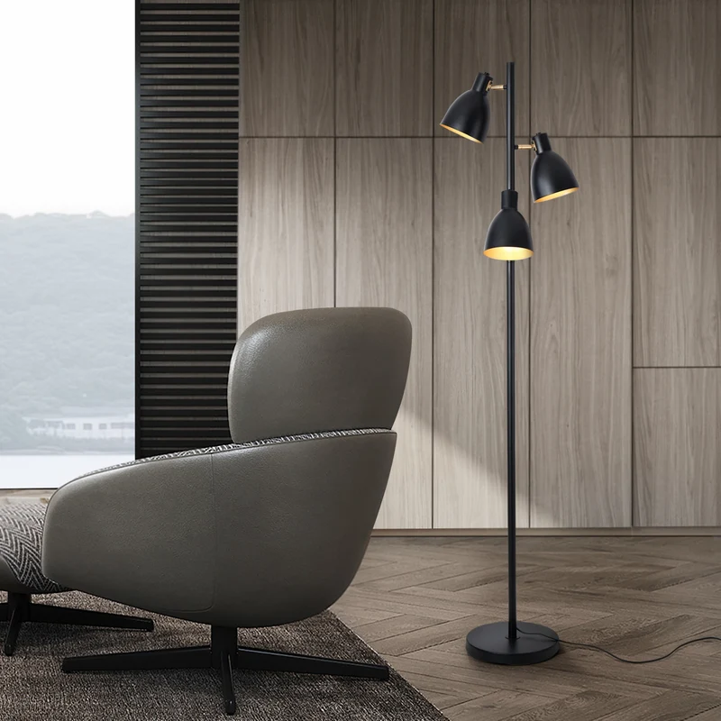 Witney 3-ljus golvlampa metall svart [lux.pro]