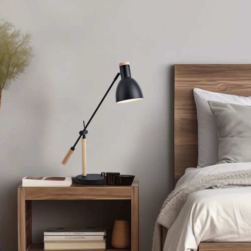 Watford bordslampa svart / träfärger [lux.pro]