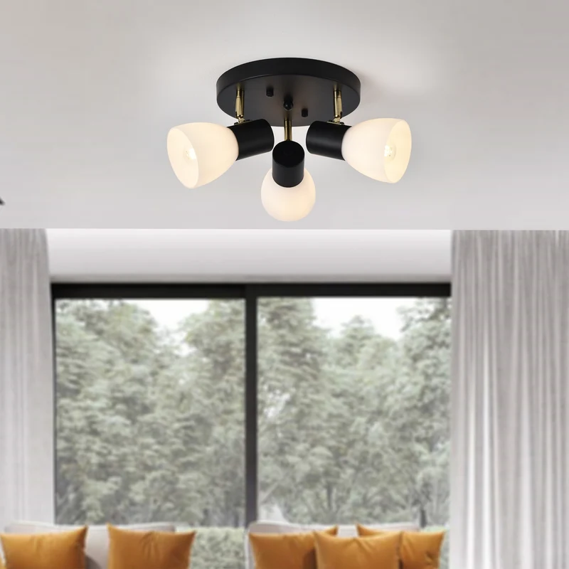 Taklampa Abbey svart / vit [lux.pro]