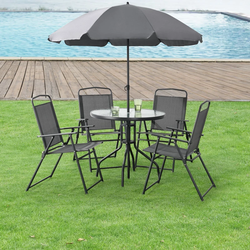 Matgrupp Milagro loungeset mörkgrå [en.casa]