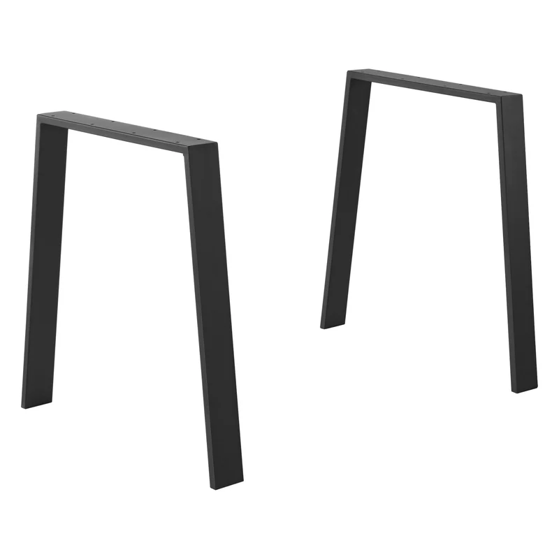 Bordsben set om 2-55-70x72cm pulverlackerat stål svart matt [en.casa]