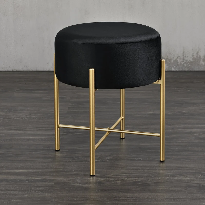 Sittpall Kungälv 44x35cm svart mässing [en.casa]