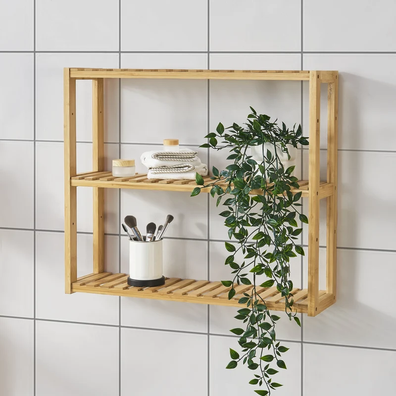 Hylla Örnsköldsvik 60x15x54cm bambu [en.casa]®
