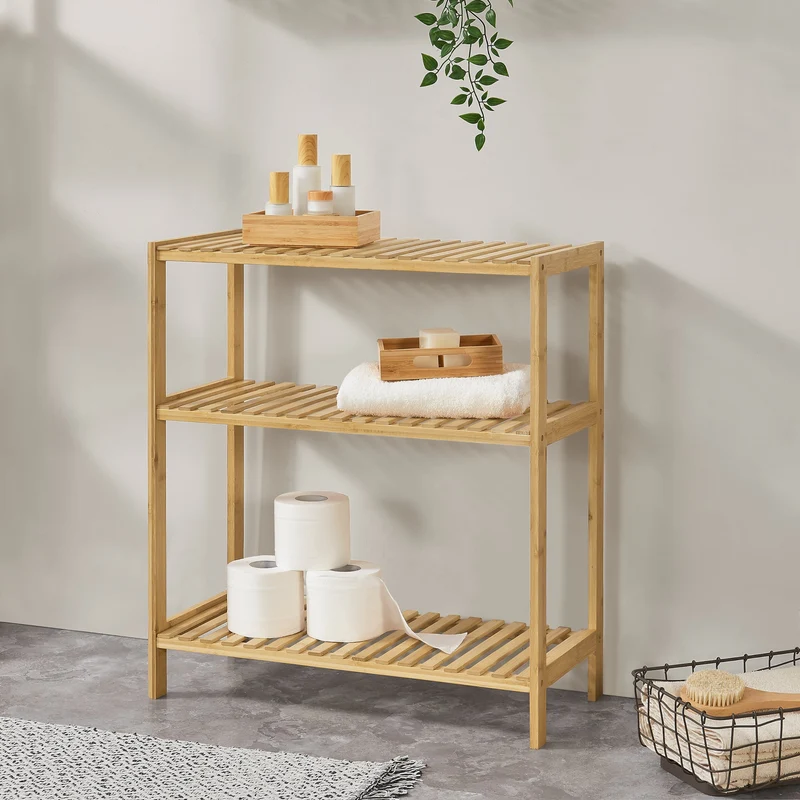Hylla Nyköping 58x26x66cm bambu [en.casa]®