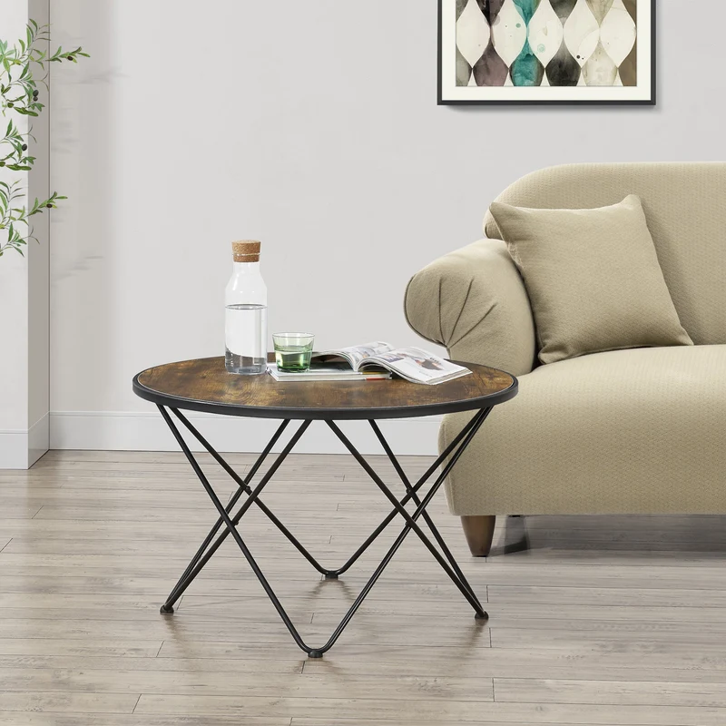 Soffbord Goskamark Ø80x50 cm stål [en.casa]