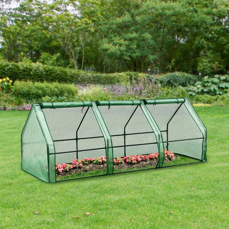 Växthus Höflein 240x90x90 cm grön [en.casa]