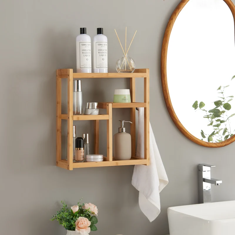 Badrumshylla Höör 42x37x17 cm bambu [en.casa]