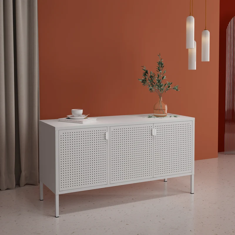 TV-bänk Castelli 114 x 40 x 60 cm stål [en.casa]