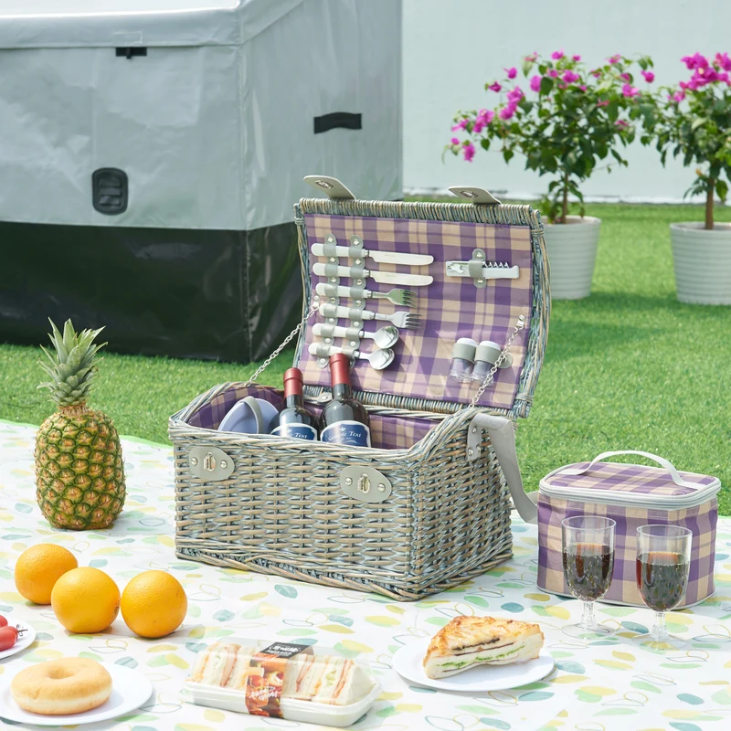 Picknickkorg Folldal för 2 personer 40x28x25 cm [casa.pro]
