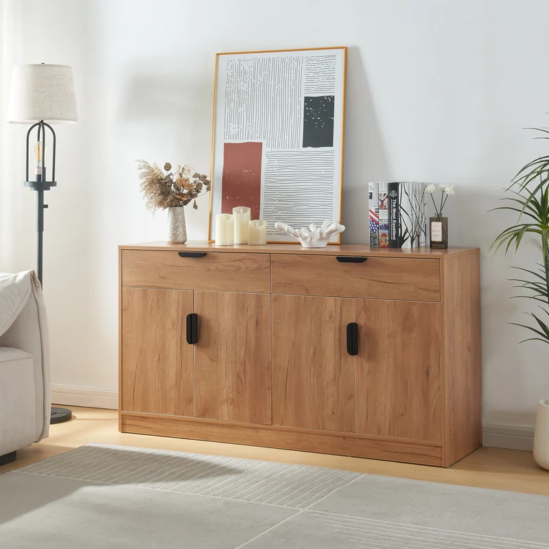 Sideboard Varkaus 75x140x40cm MDF ekutseende [en.casa]