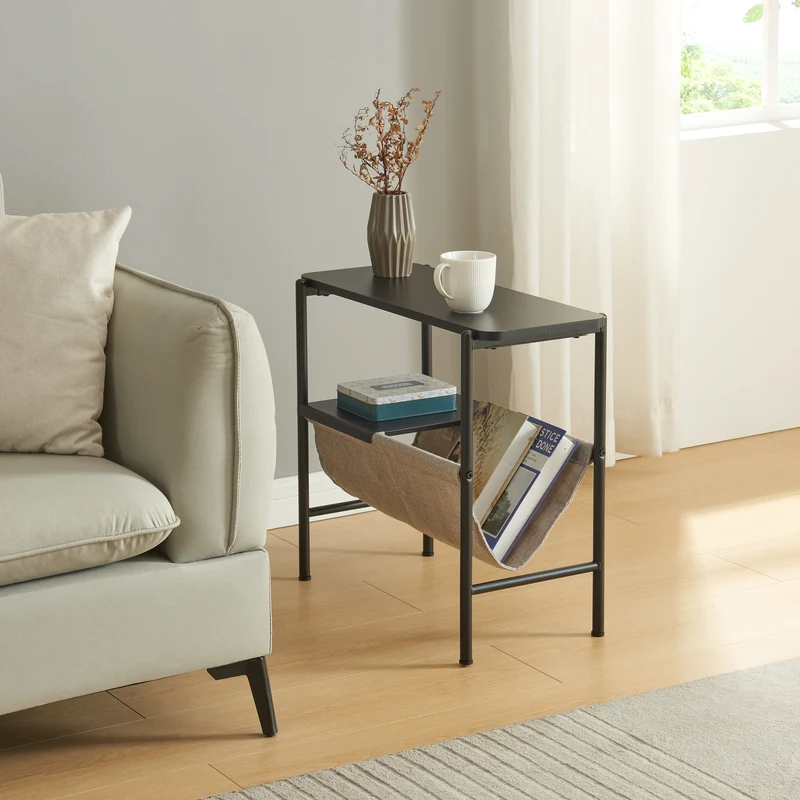 Sidobord Samnanger 60x28x53cm Svart [en.casa]
