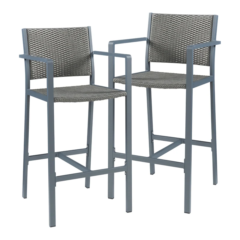 Utomhusstol 2-pack Avise Aluminium Mörkgrå [casa.pro]