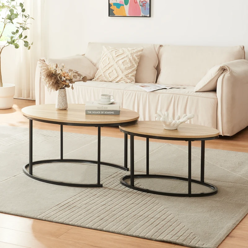 Satbord Nederländerna 2-pack Svart/Ek [en.casa]