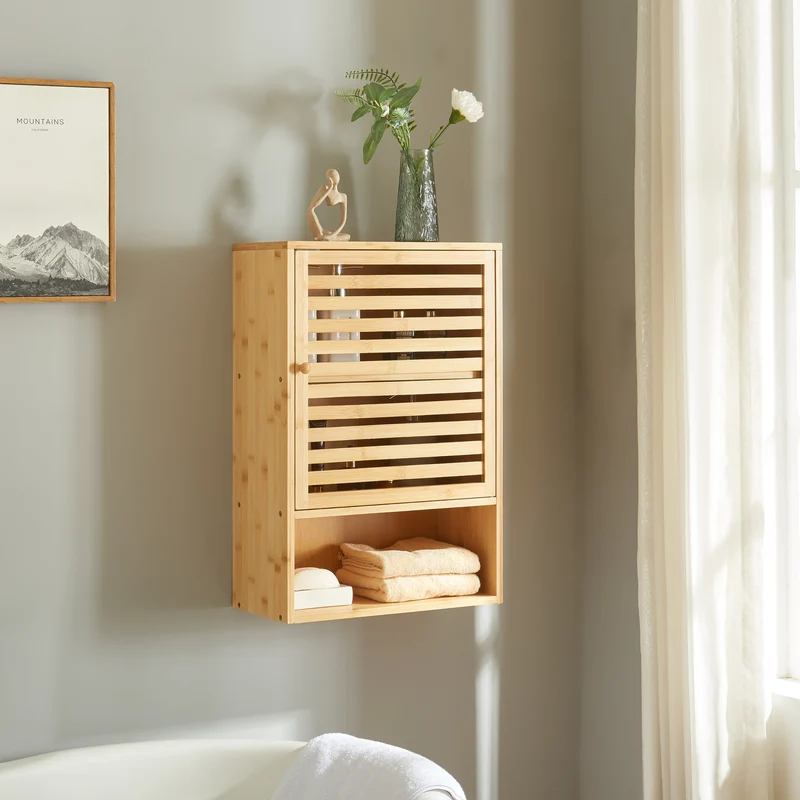 Badrumsskåp Gjesdal 60x40x20 cm Bambus [en.casa]