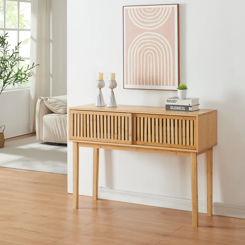 Avlastningsbord Ørland 110x39x80,5 cm bambu [en.casa]