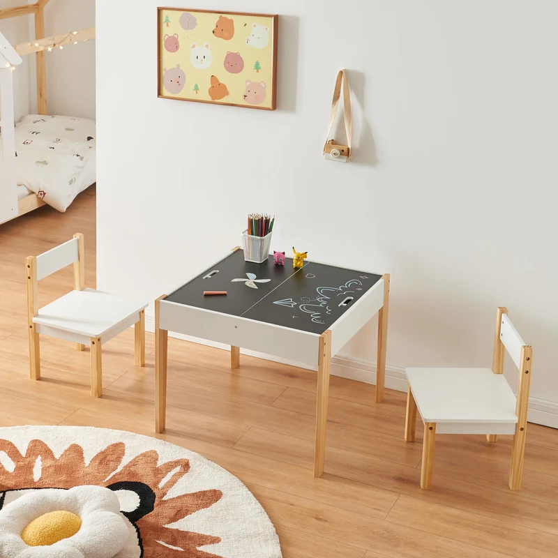 Möbelset Smedjebacken bord och 2 stolar [en.casa]