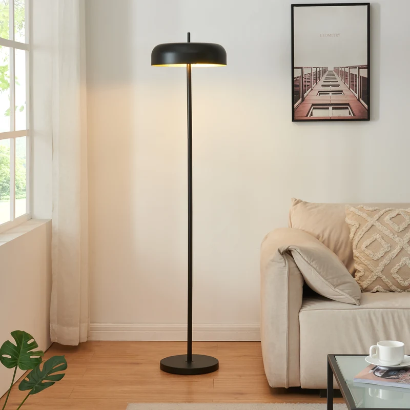Golvlampa Barton 2-lågig Metall 159 cm Svart [lux.pro]