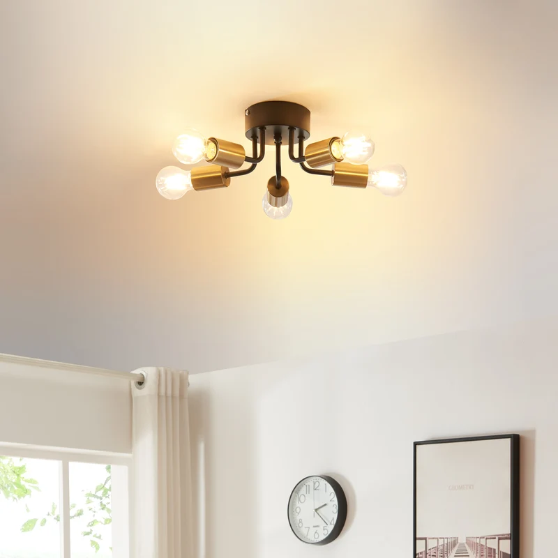 Taklampa Barrow Svart/Guld [lux.pro]
