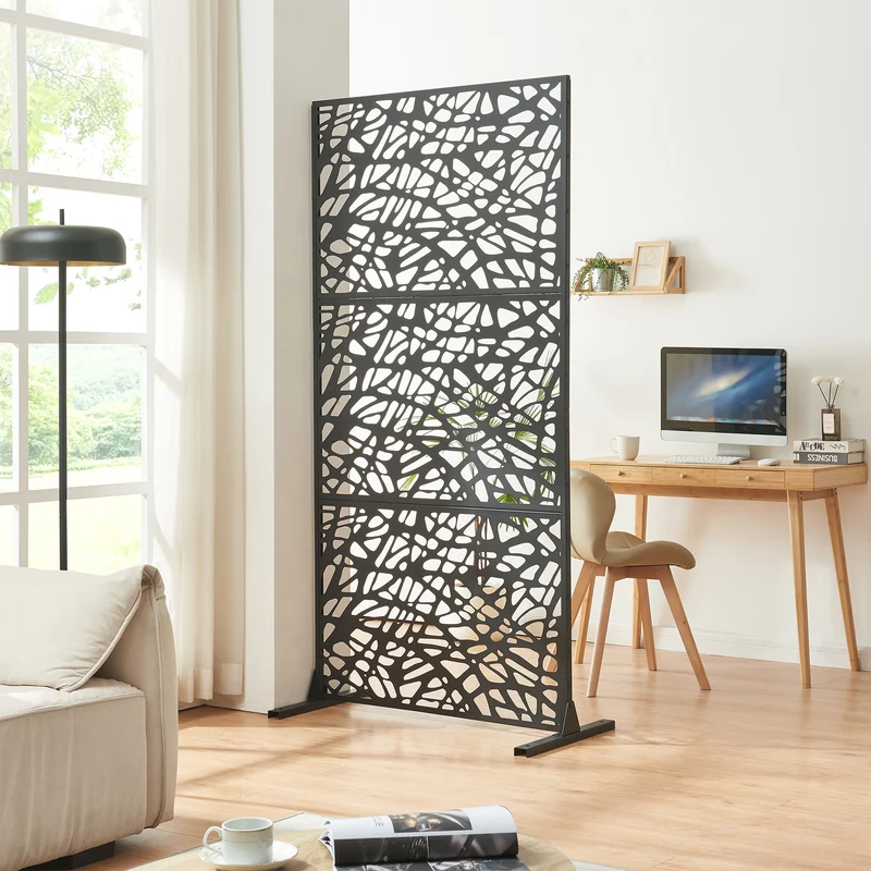 Inomhusavskiljare Poskind Stål 200x100x50 cm Svart [casa.pro]