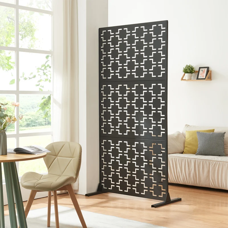 Inomhusavskiljare Aaskis Stål 200x100x50 cm Svart [casa.pro]