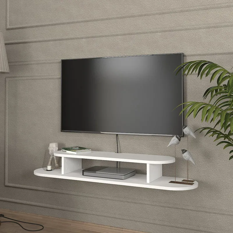 TV-lågt bord hängande Targema 120x30x16 cm Vit [en.casa]