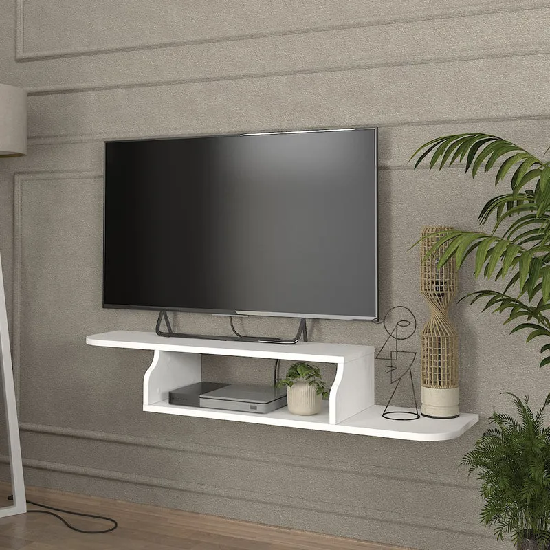TV-lågt bord hängande Kershaby 120x30x19 cm Vit [en.casa]