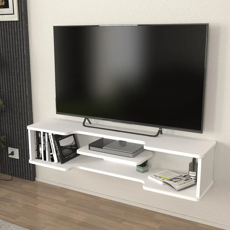 TV-lågt bord hängande Yrela 120x30x26 cm Vit [en.casa]