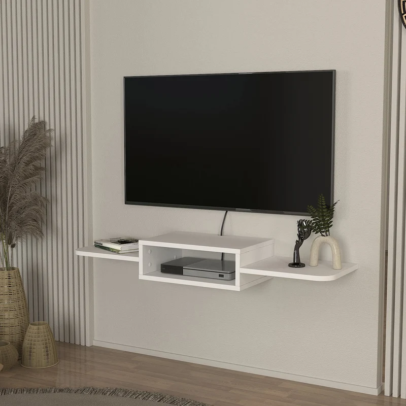 TV-lågt bord hängande Tar 115x30x16 cm Vit [en.casa]
