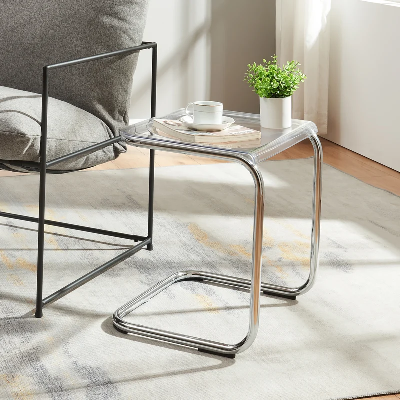 Sidobord Brosa 44x37x48 cm Transparent [en.casa]