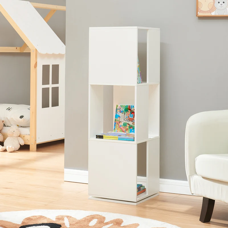 Roterbart bokhylla Fjelmarirg 109x34x34 cm Vit [en.casa]
