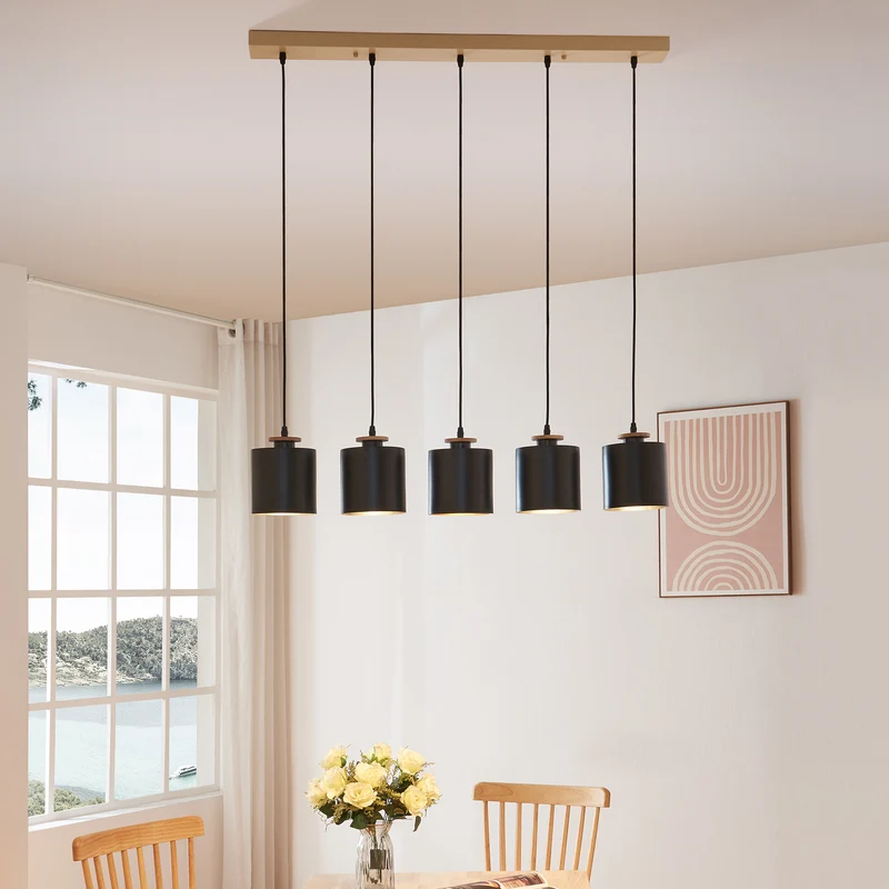 Taklampa Posdand 130x90x14 cm Trä/Svart [lux.pro]