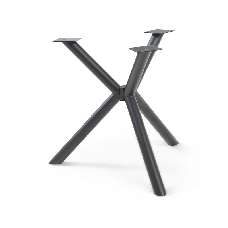 Bordstativ Viserinna stål 94,5x94,5x73 cm svart [en.casa]