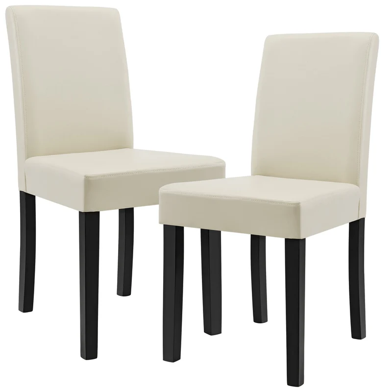 Matstol/Konferensstol/Stol Konstläder set om 2 [en.casa]