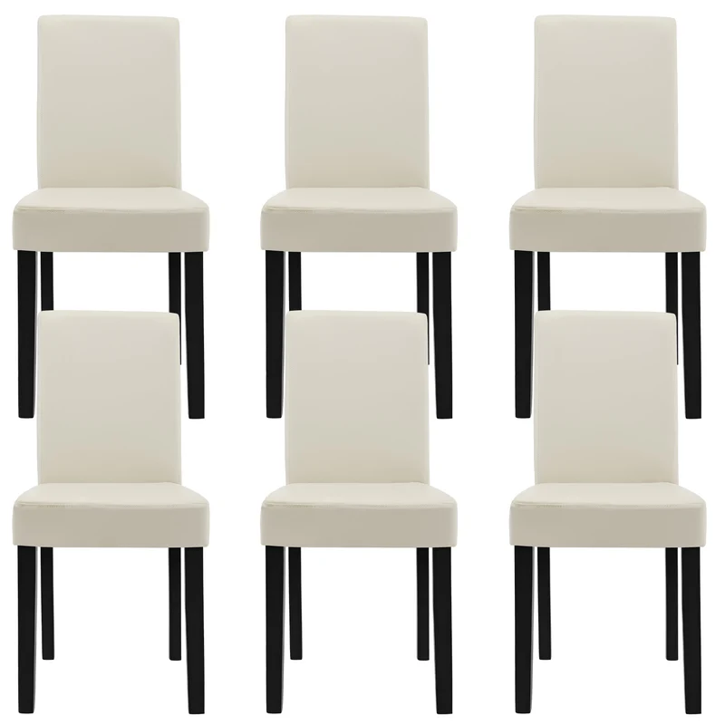 [en.casa]® Matstol/Konferensstol/Stol-Konstläder-set 6-i olika färger-90x37-42x48cm