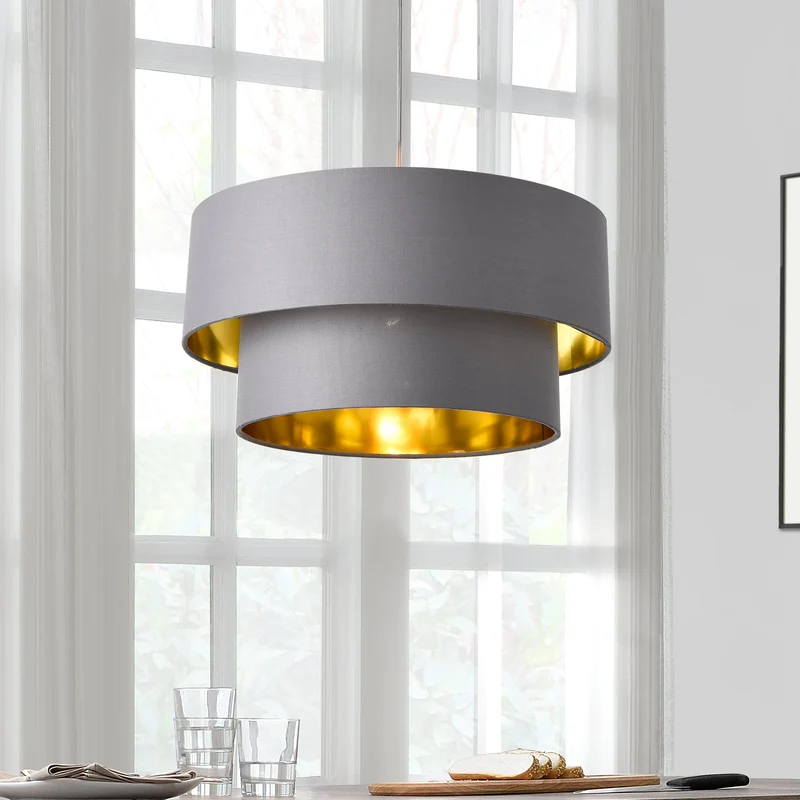 Taklampa Lopar textil metall grå guld välj modell [lux.pro]