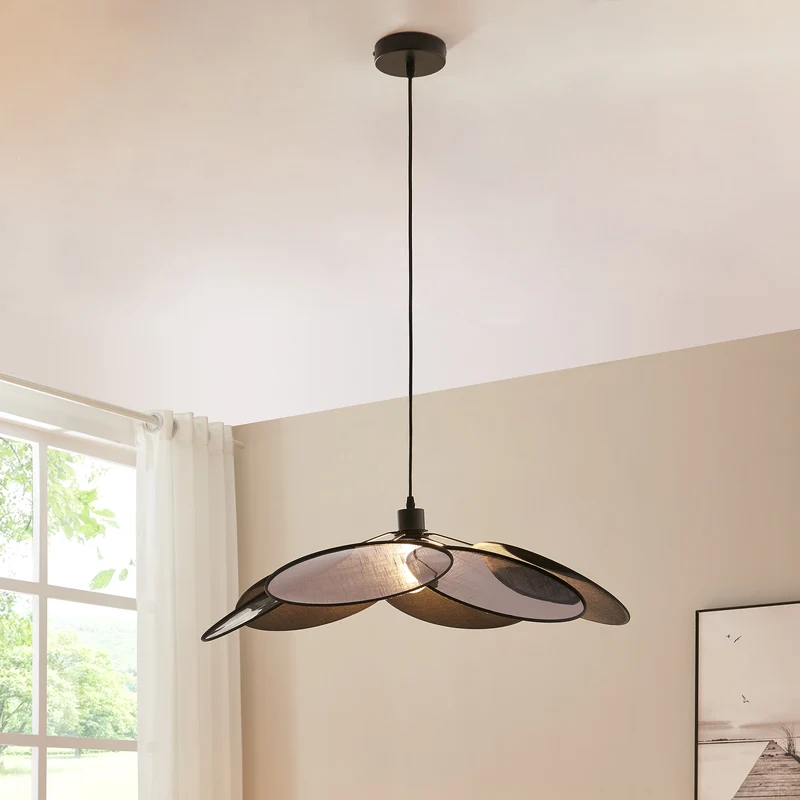 Taklampa Blackwood Metall/Textil Svart [lux.pro]