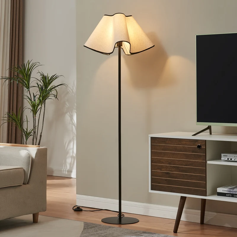 Golvampa Ashton 153cm Svart/Vit [lux.pro]