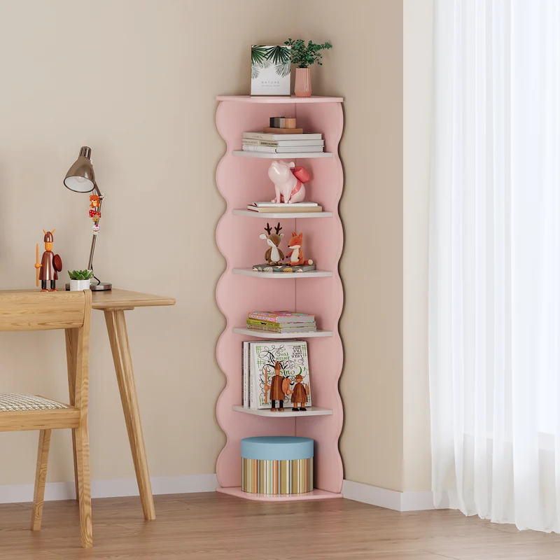 Barnhörnhylla Vestnes 108x27x27 cm Cotton Candy/Vit [en.casa]