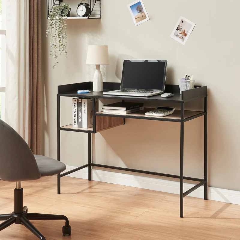 Skrivbord Belana 100x43x82 cm Svart/Eklook [en.casa]