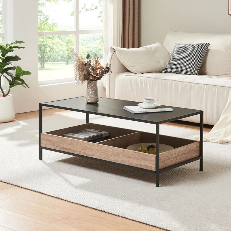 Soffbord Belana 100x48x39 cm Svart/Eklook [en.casa]
