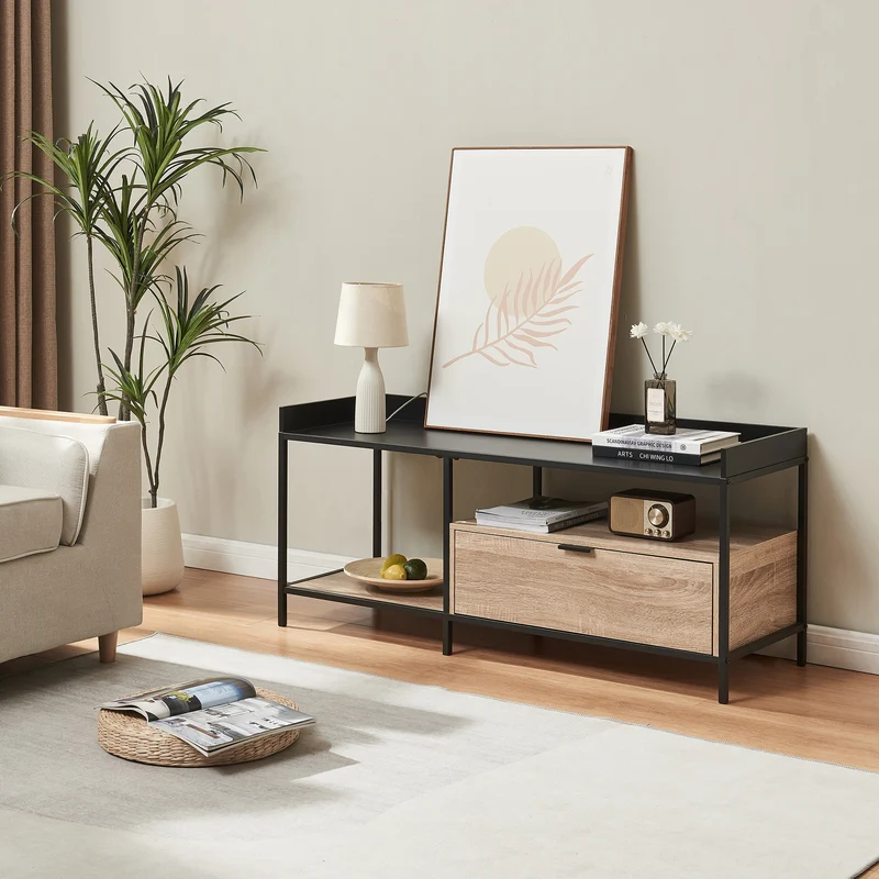 TV-bord Belana 120x40x54 cm Svart/Eklook [en.casa]