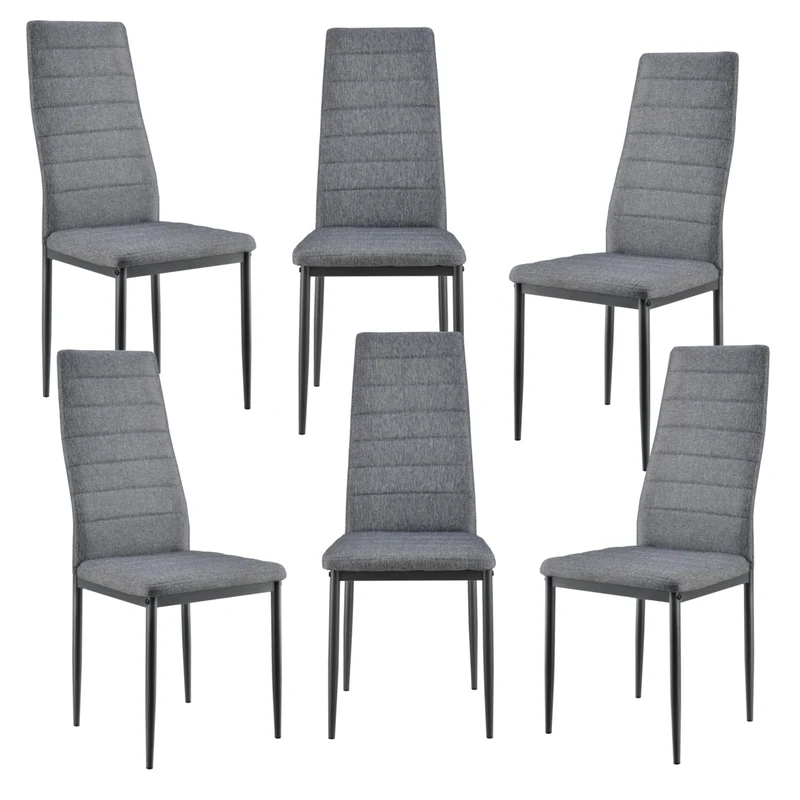 Stol 96x43x52cm stål/textil grå välj ett set [en.casa]