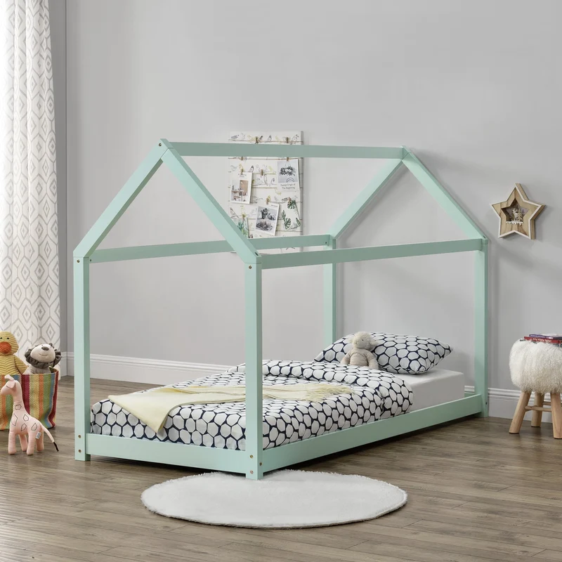 Juniorsäng Netsal hus utförande 200x90cm furu [en.casa] välj modell