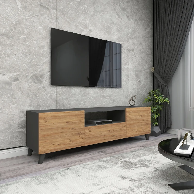 Torsby TV-bord med 3 dörrar [en.casa]