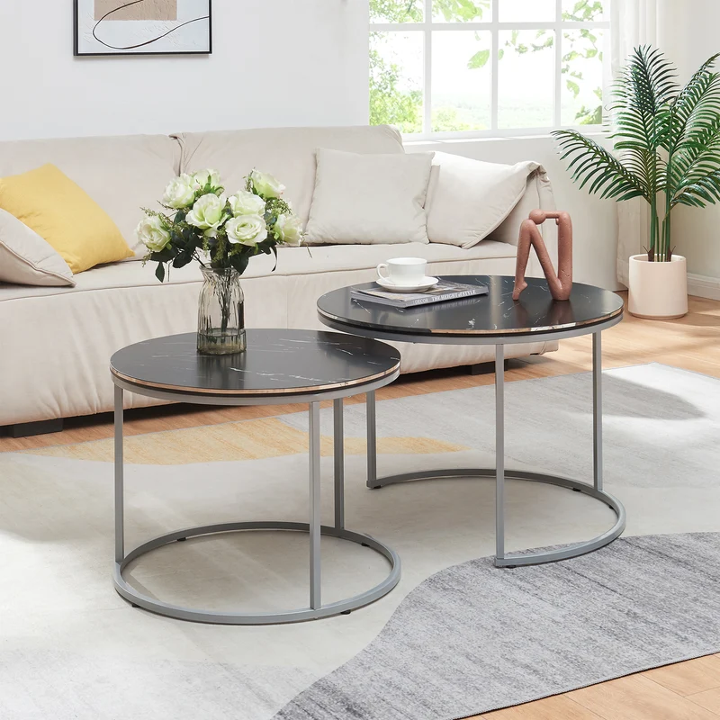 Soffbord Skagen set om 2 marmormönster [en.casa] välj modell