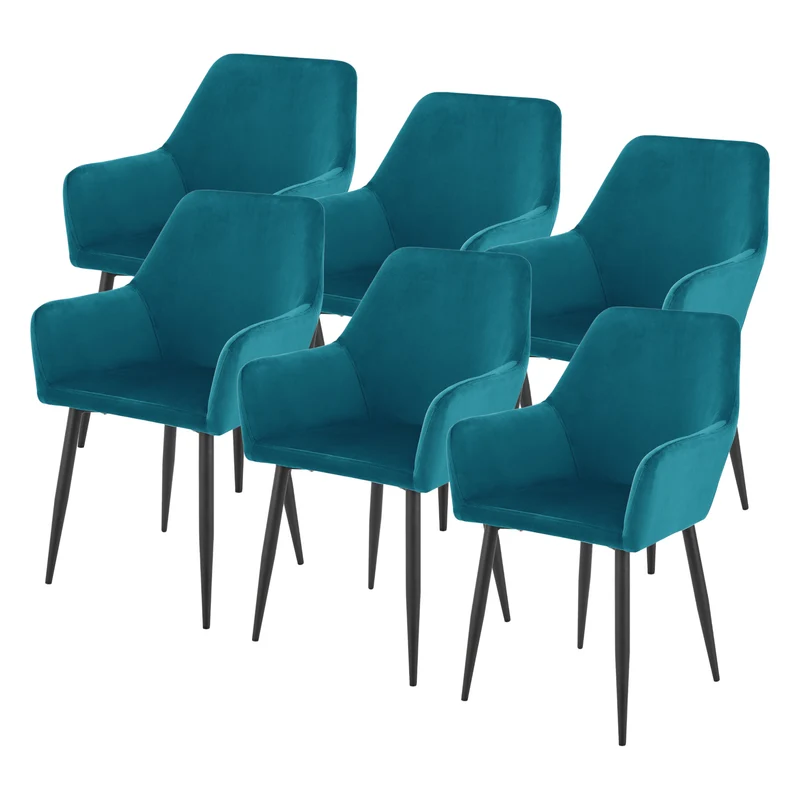 Karmstol Hollola set om 2 sammet stål 86x57x56 cm [en.casa] välj modell
