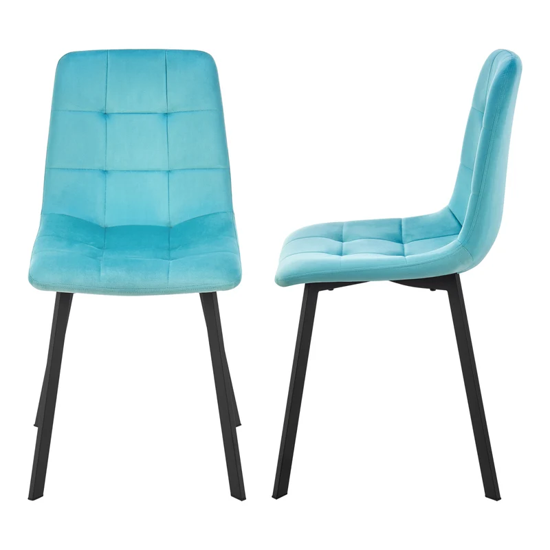 Stol Lexnitz set om 2 sammet stål 89x44x52 cm [en.casa] välj modell