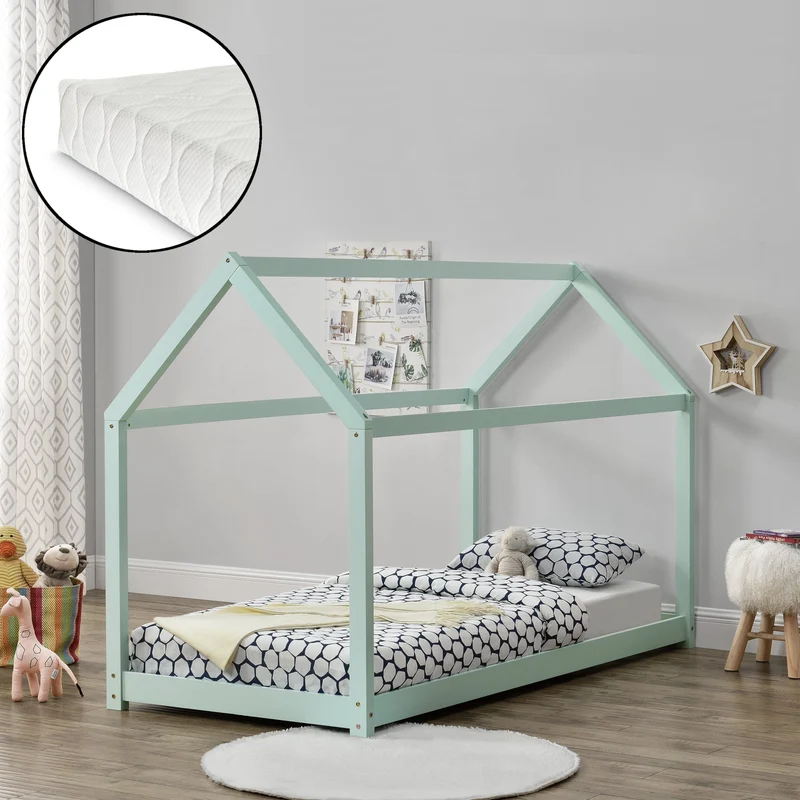 Juniorsäng Hussäng inkl. madrass 200x90cm furu [en.casa] välj modell