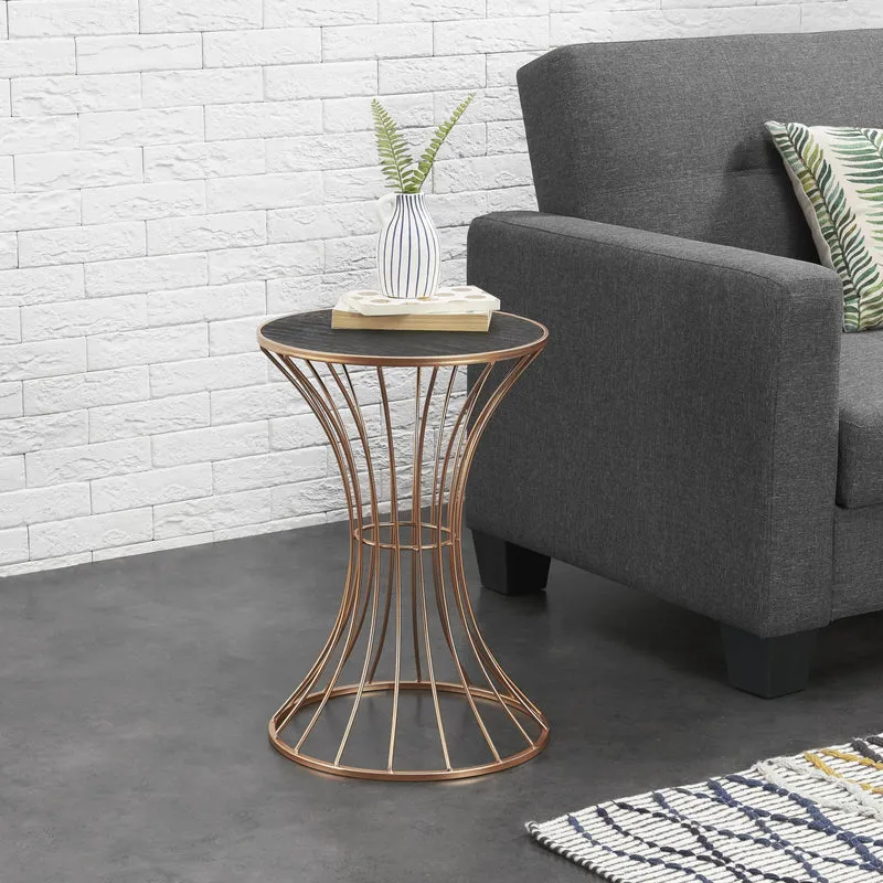 Timglasformat soffbord sängbord 55,5x37,5cm rustik trämönster [en.casa] välj modell